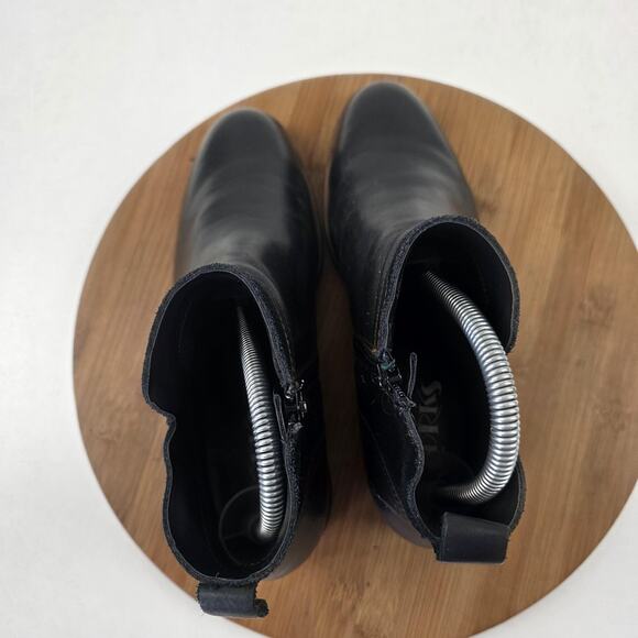 Korks Boots Womens Size 6.5 Black Leather Suede Ankle Chelsea Side Zip Q43803 - Picture 7 of 16